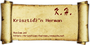 Krisztián Herman névjegykártya